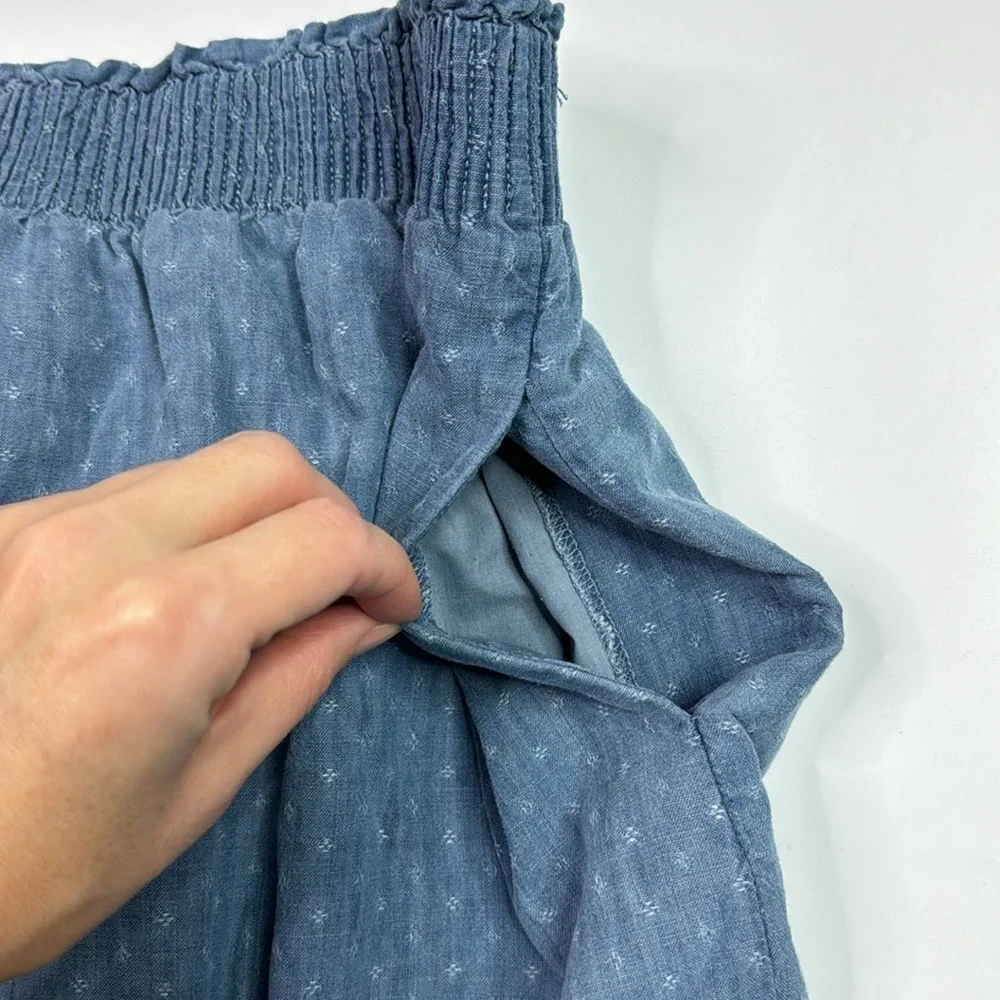 J. Crew Blue Cotton Stretch Pull On Skirt Size 4